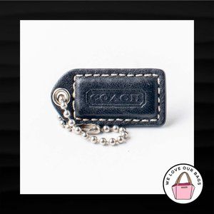 1.5" Small COACH BLACK LEATHER KEY FOB CHARM